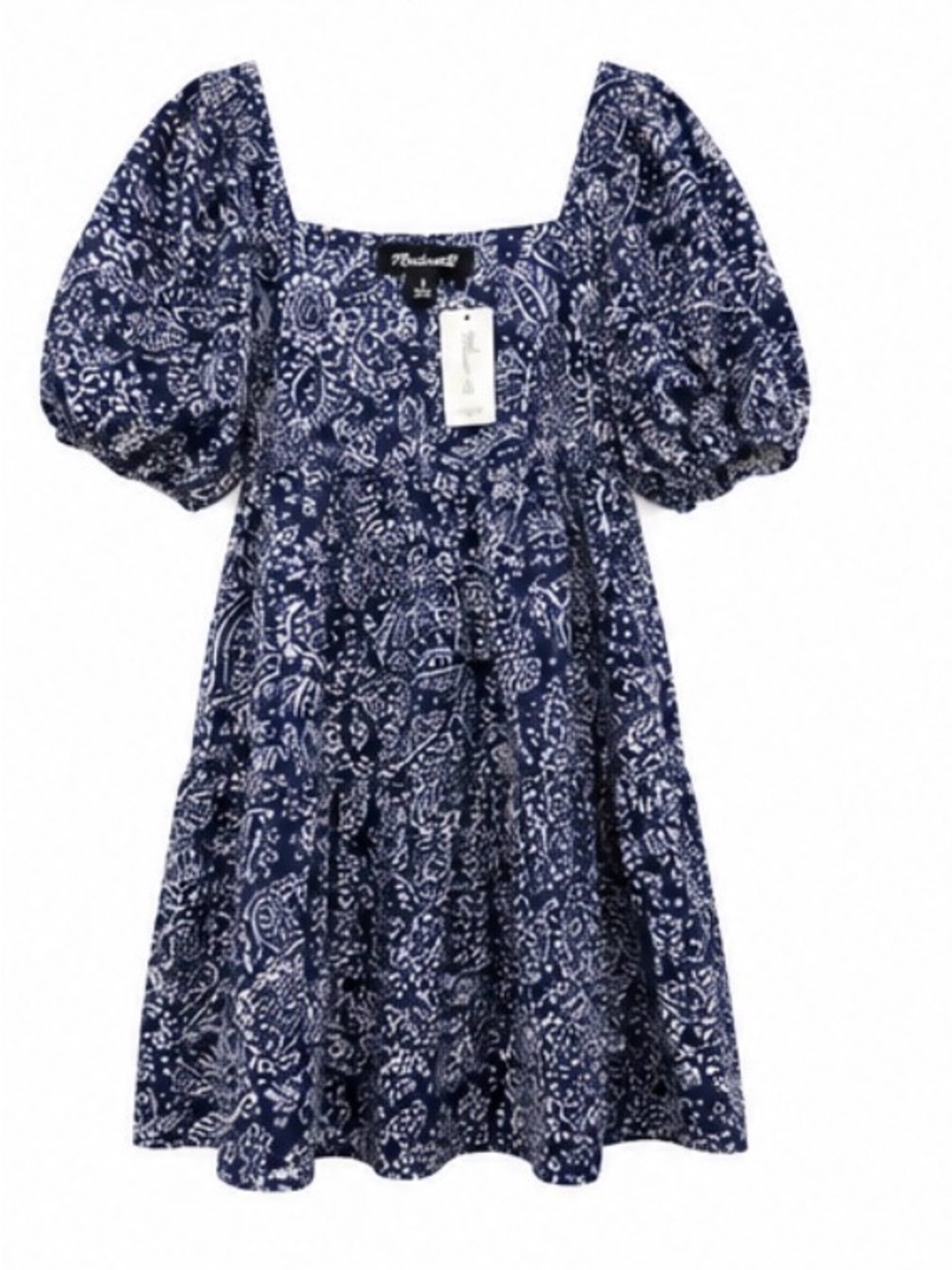 NWT Madewell Paisley Garden puff sleeve babydoll dress size 8